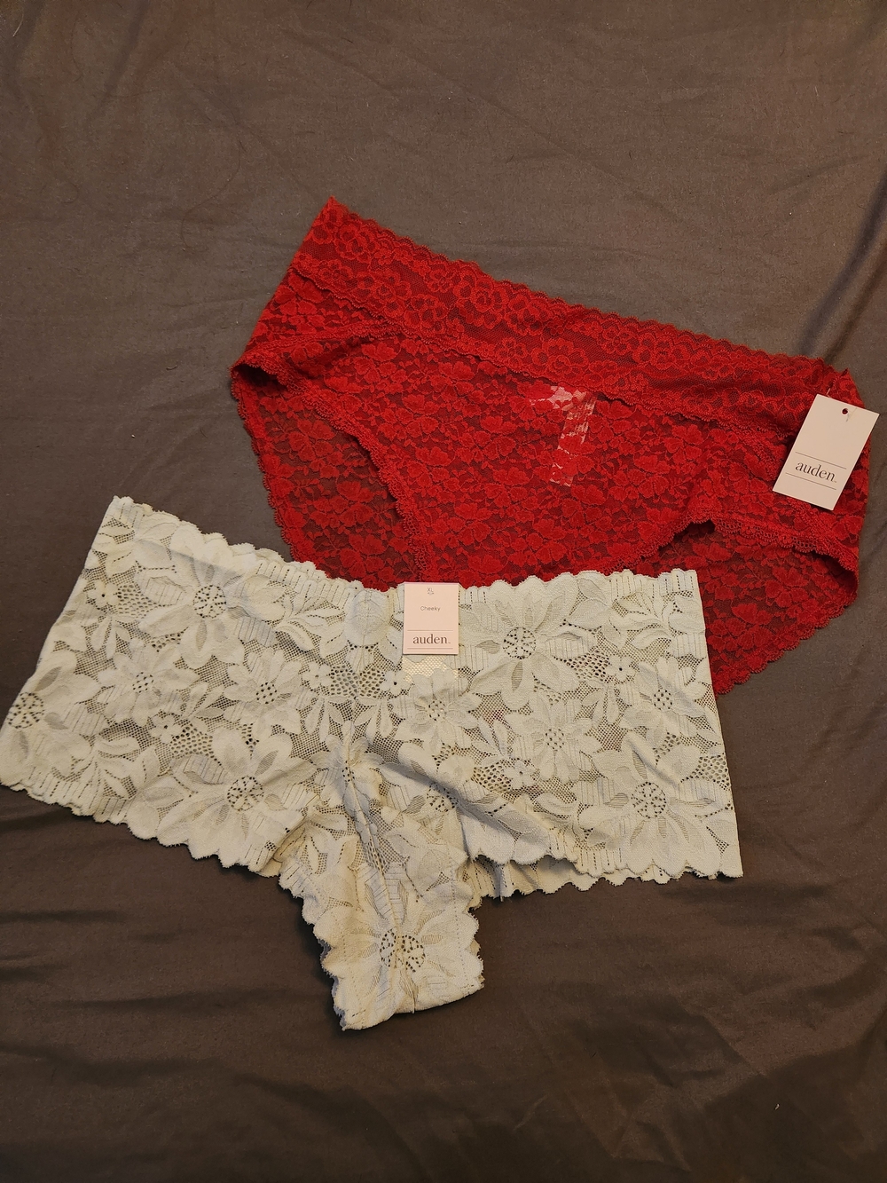 Auden Lace Panty Set - Red & Lt. Turquoise